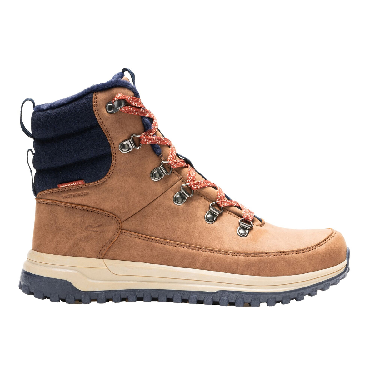 Saddle Brown-Navy - Front - Regatta Mens Winsfield Walking Boots
