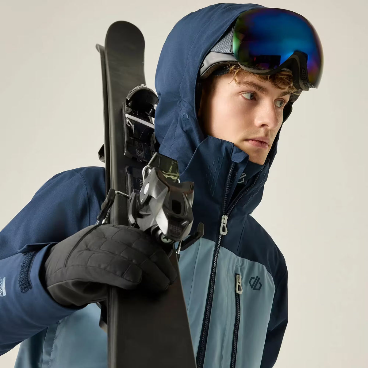 Dusky Blue - Close up - Dare 2B Mens Baseplate lV Ski Jacket