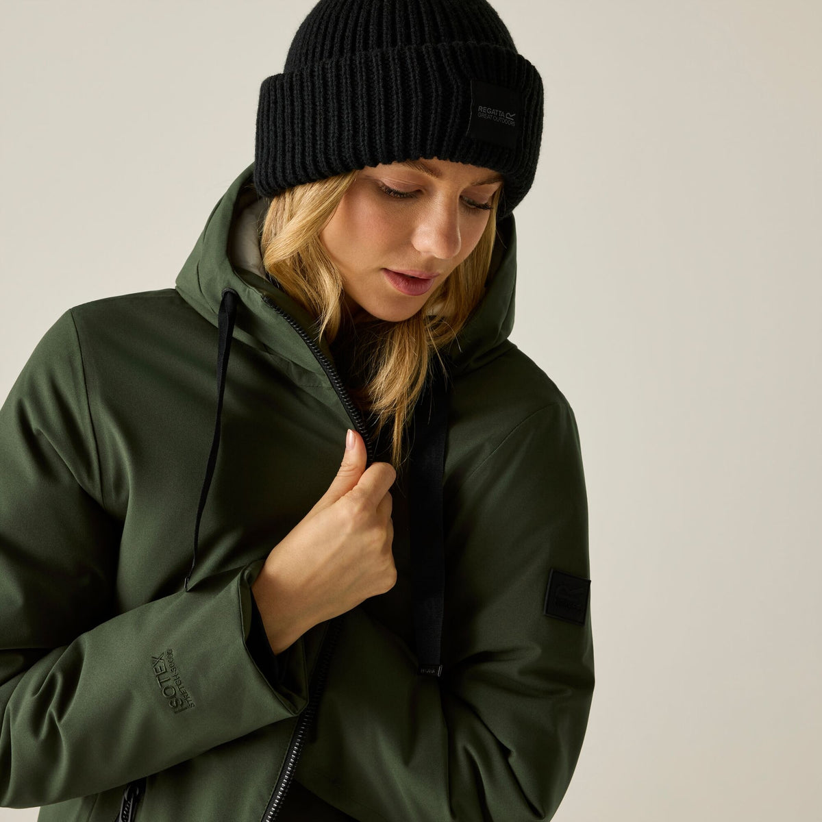 Dark Khaki - Side - Regatta Womens-Ladies Waterproof Insulated Jacket