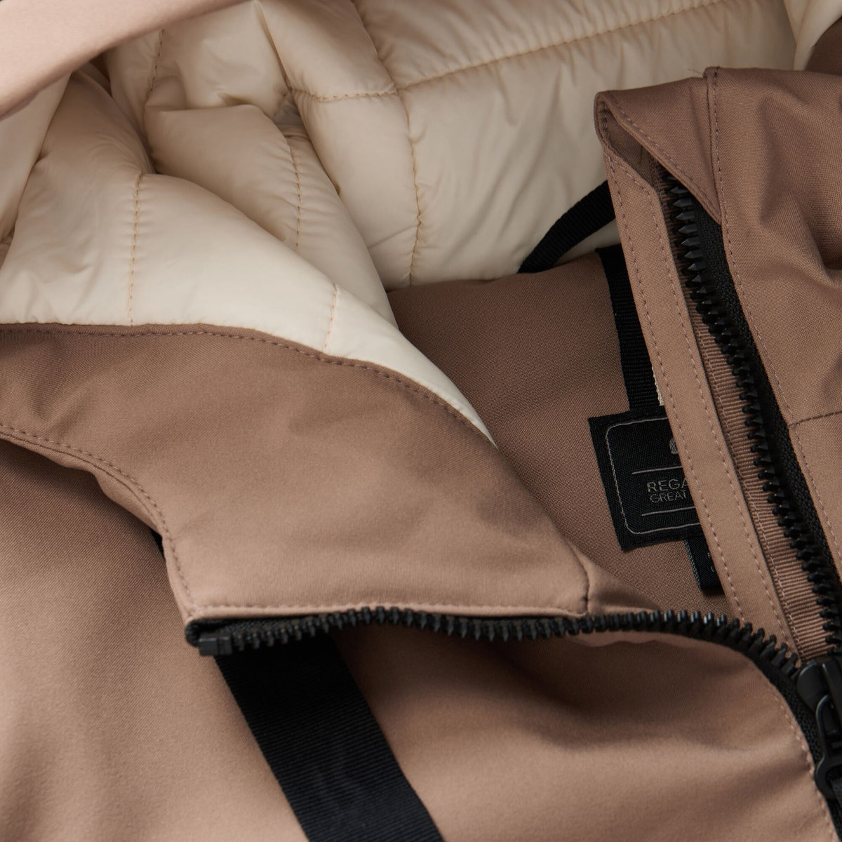 Mocha-Light Vanilla - Pack Shot - Regatta Womens-Ladies Waterproof Insulated Jacket