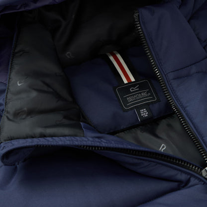 Navy - Close up - Regatta Mens Montor Water Repellent Padded Jacket
