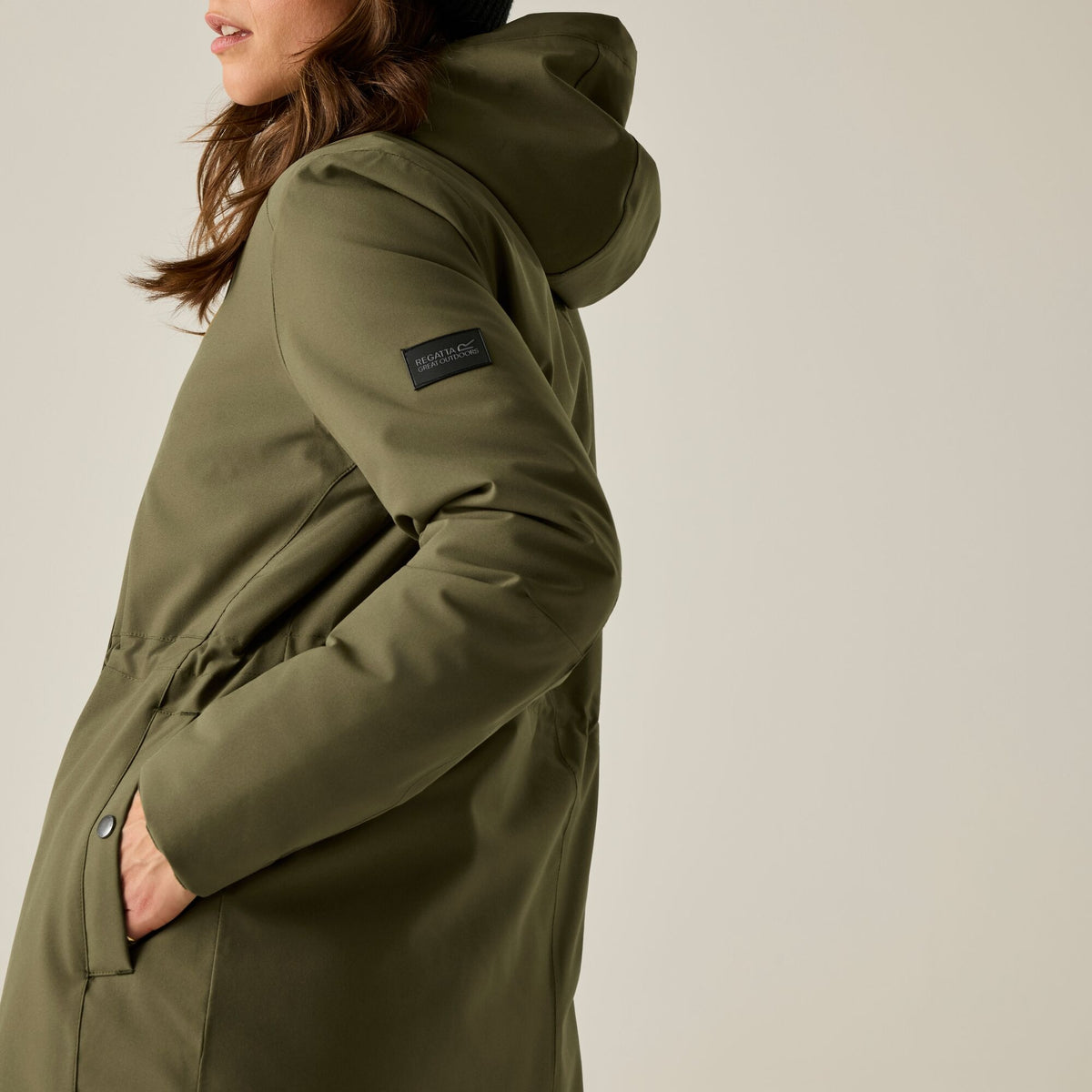 Bark Green - Side - Regatta Womens-Ladies Waterproof Insulated Jacket