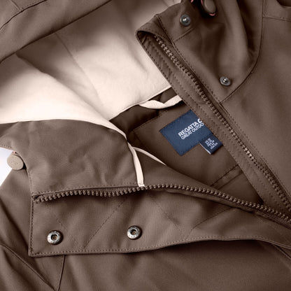 Mocha-Light Vanilla - Pack Shot - Regatta Womens-Ladies Waterproof Insulated Jacket