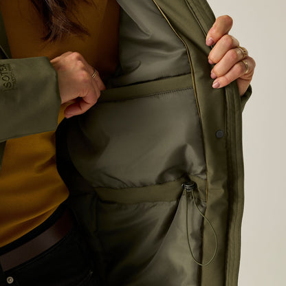 Bark Green - Lifestyle - Regatta Womens-Ladies Waterproof Insulated Jacket