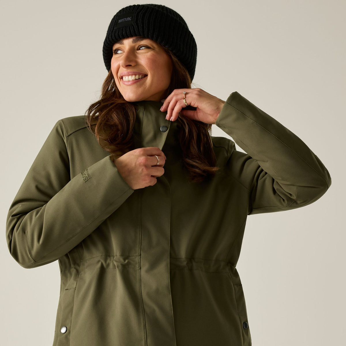 Bark Green - Pack Shot - Regatta Womens-Ladies Waterproof Insulated Jacket