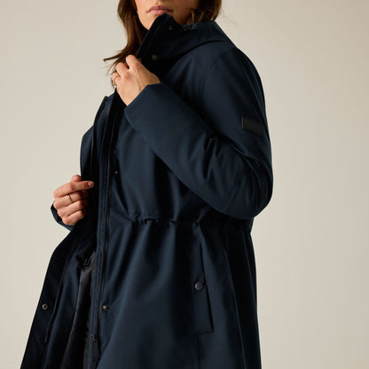 Navy-Black - Close up - Regatta Womens-Ladies Waterproof Insulated Jacket