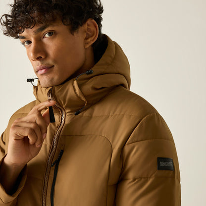 Rich Tan-Black - Close up - Regatta Mens Frankie Padded Jacket