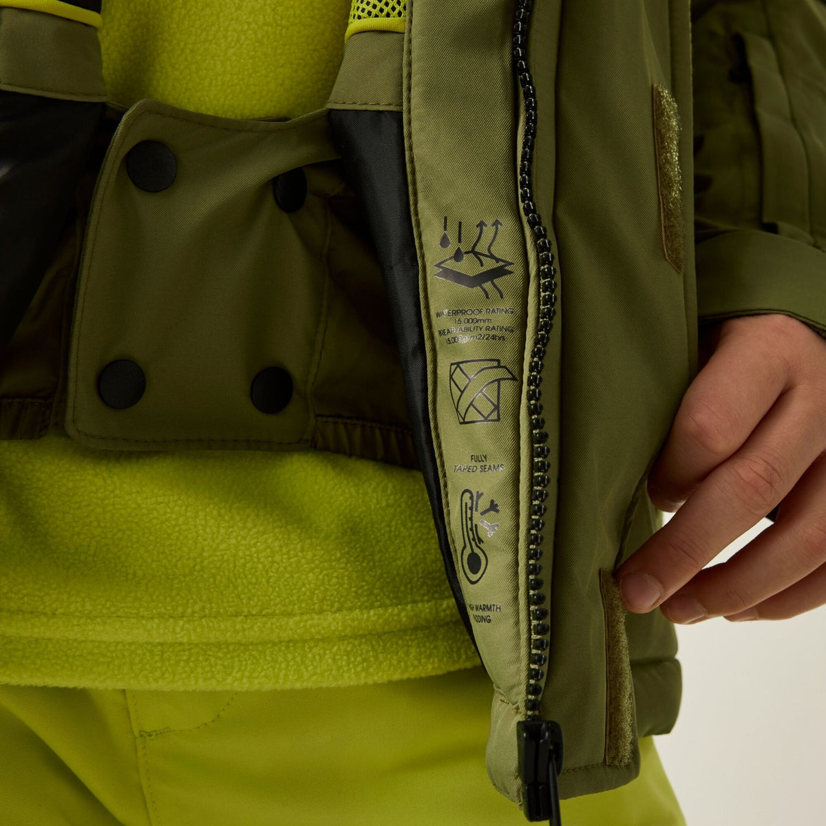 Martini Olive - Pack Shot - Dare 2B Childrens-Kids Chill Ski Jacket