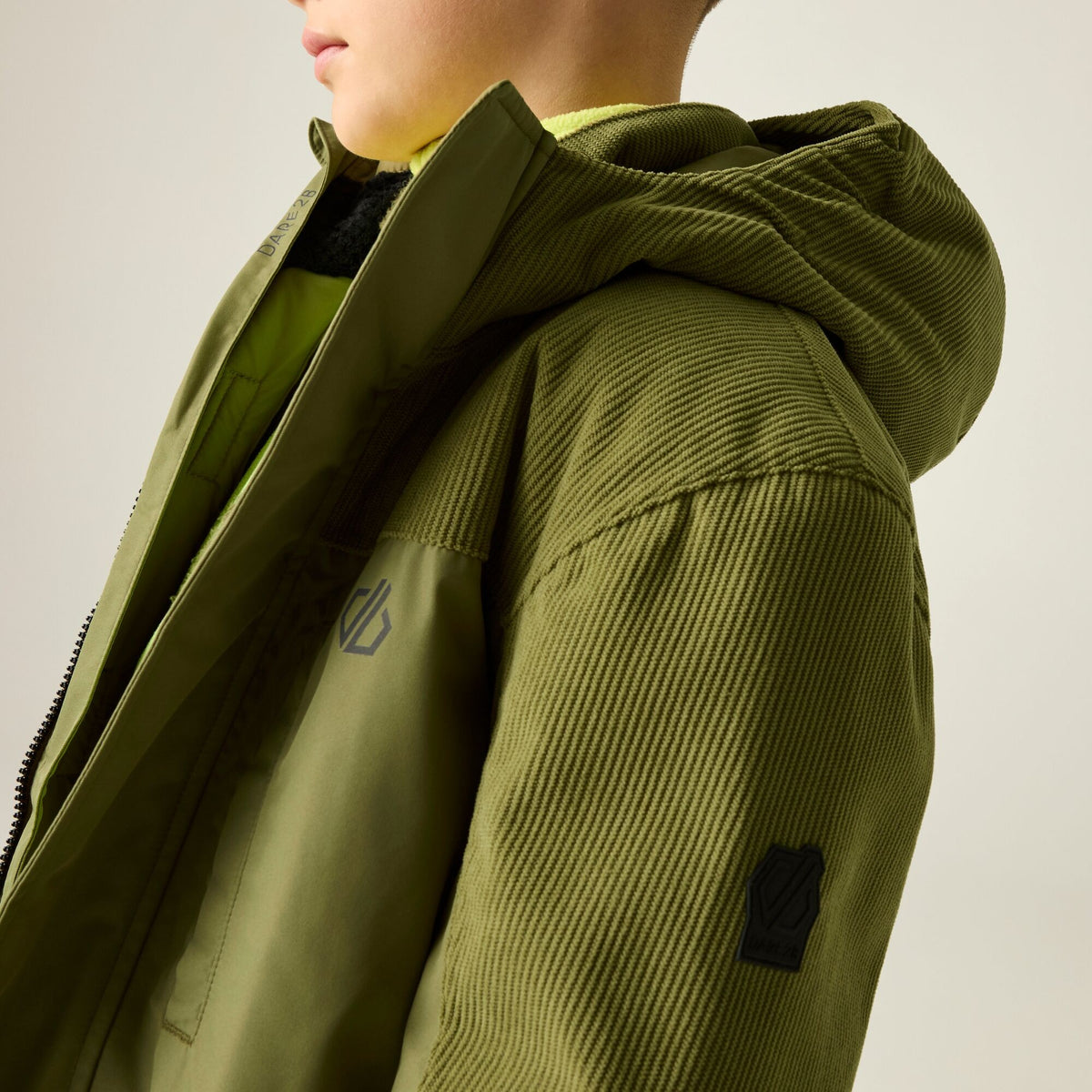 Martini Olive - Close up - Dare 2B Childrens-Kids Chill Ski Jacket