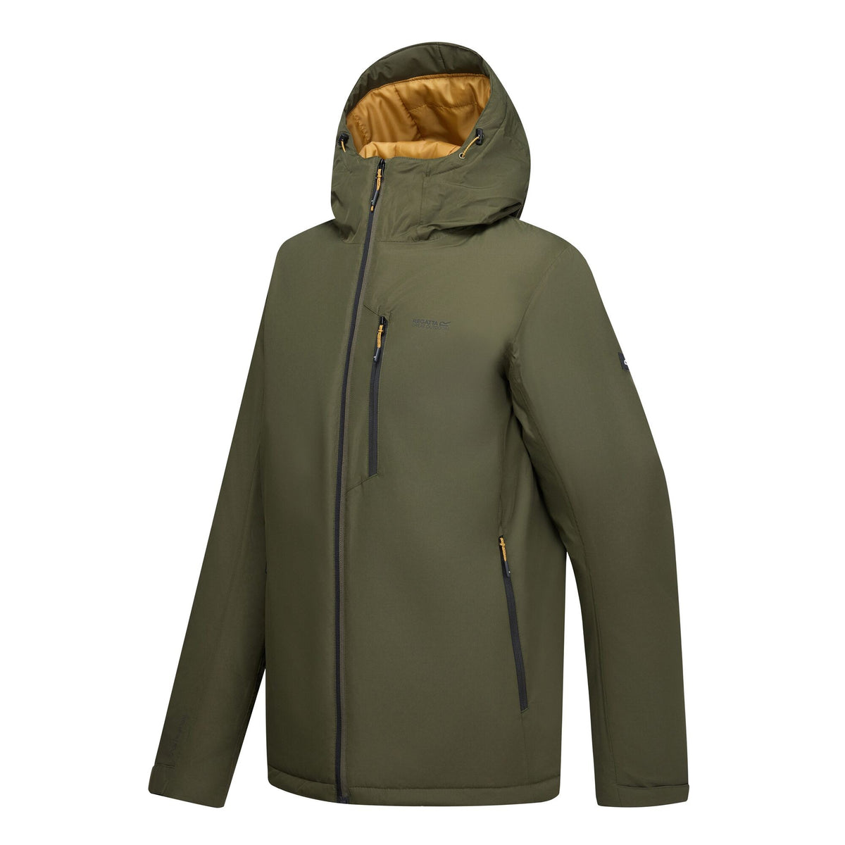 Dark Khaki-Wood Brown - Side - Regatta Mens Allston Waterproof Jacket