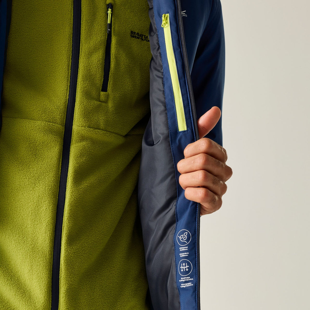 Aviator Blue - Close up - Regatta Mens Allston Waterproof Jacket