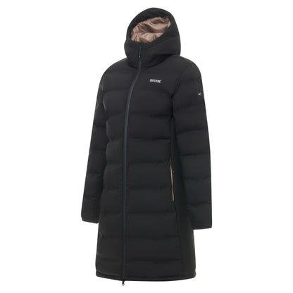 Black-Mocha - Side - Regatta Womens-Ladies Altoro Longline Padded Jacket