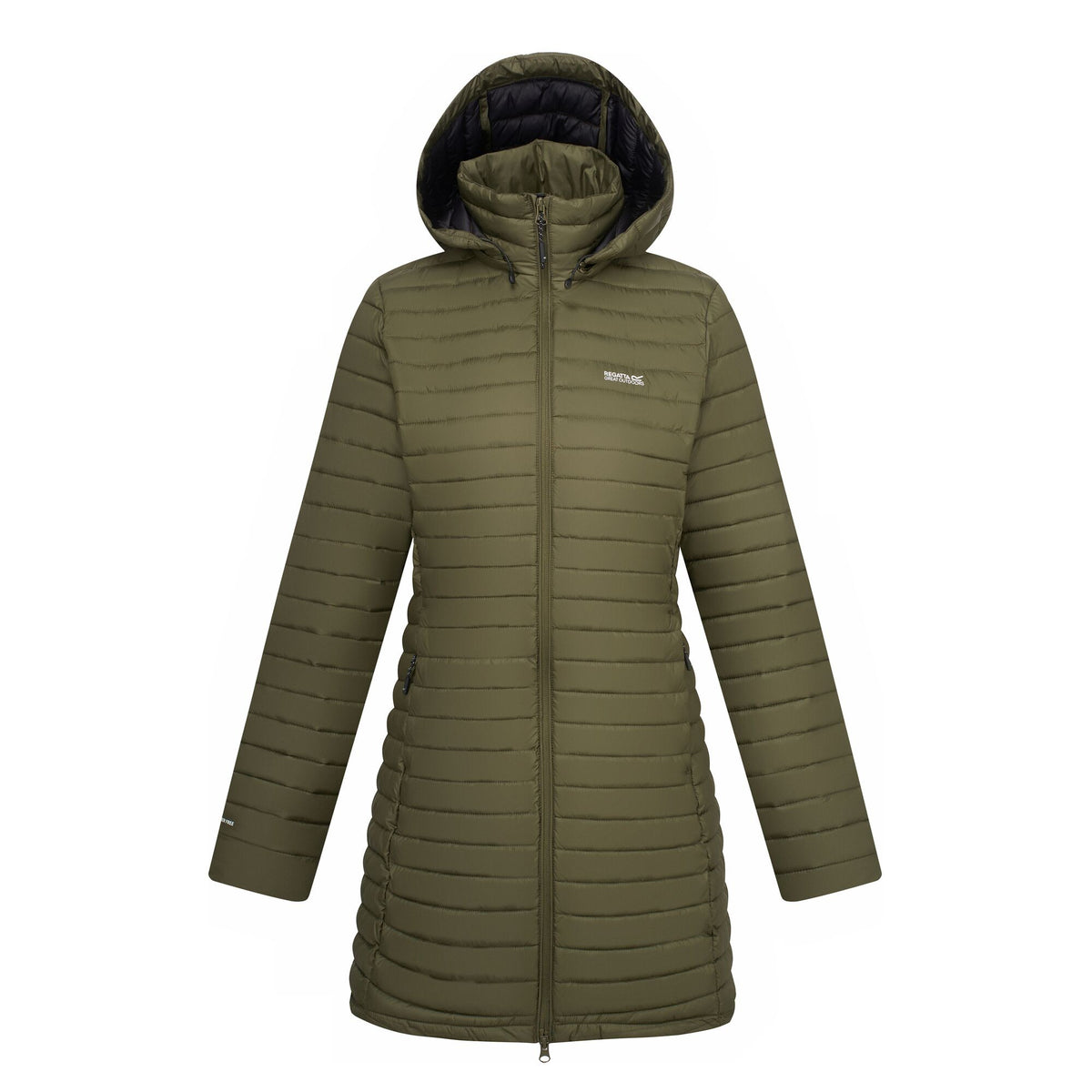 Olive Night - Front - Regatta Womens-Ladies Selenar Quilted Long Jacket