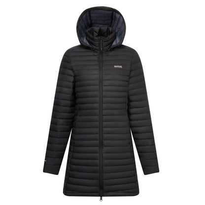 Black - Front - Regatta Womens-Ladies Selenar Quilted Long Jacket