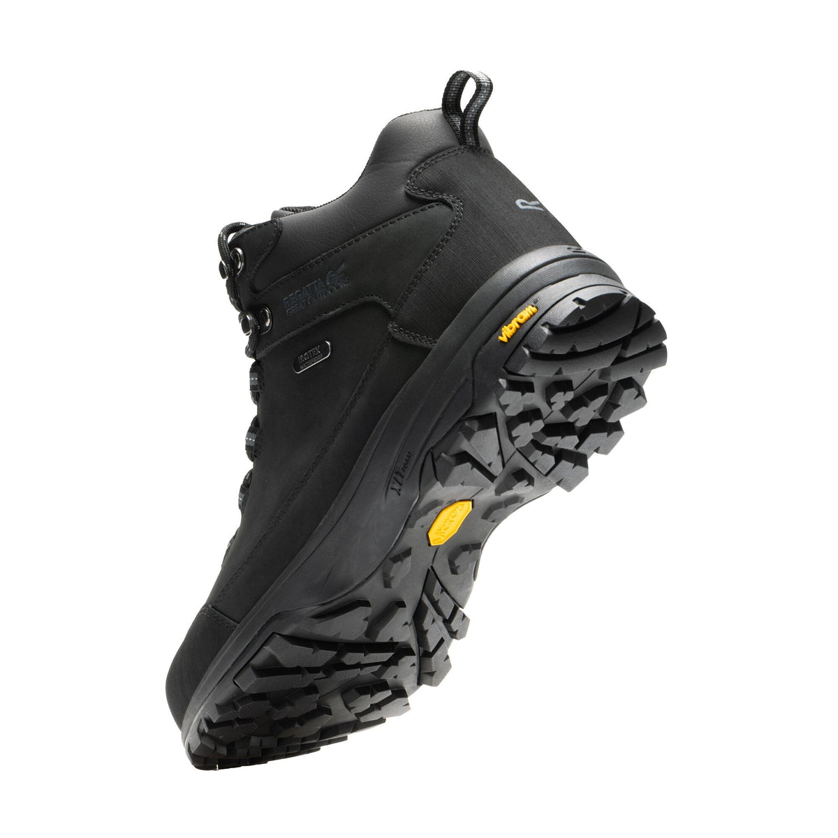 Black - Close up - Regatta Mens Burrell Leather Walking Boots
