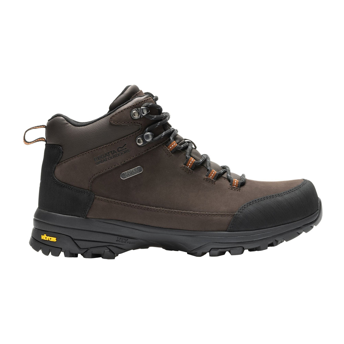 Peat - Front - Regatta Mens Burrell Leather Walking Boots