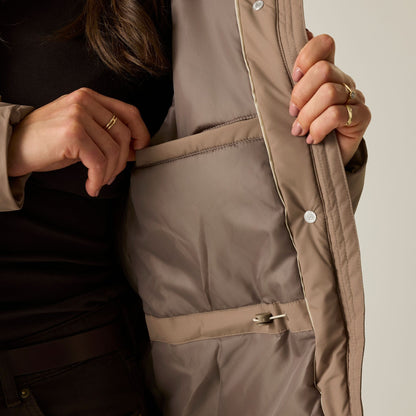 Mocha - Close up - Regatta Womens-Ladies Melina Waterproof Jacket