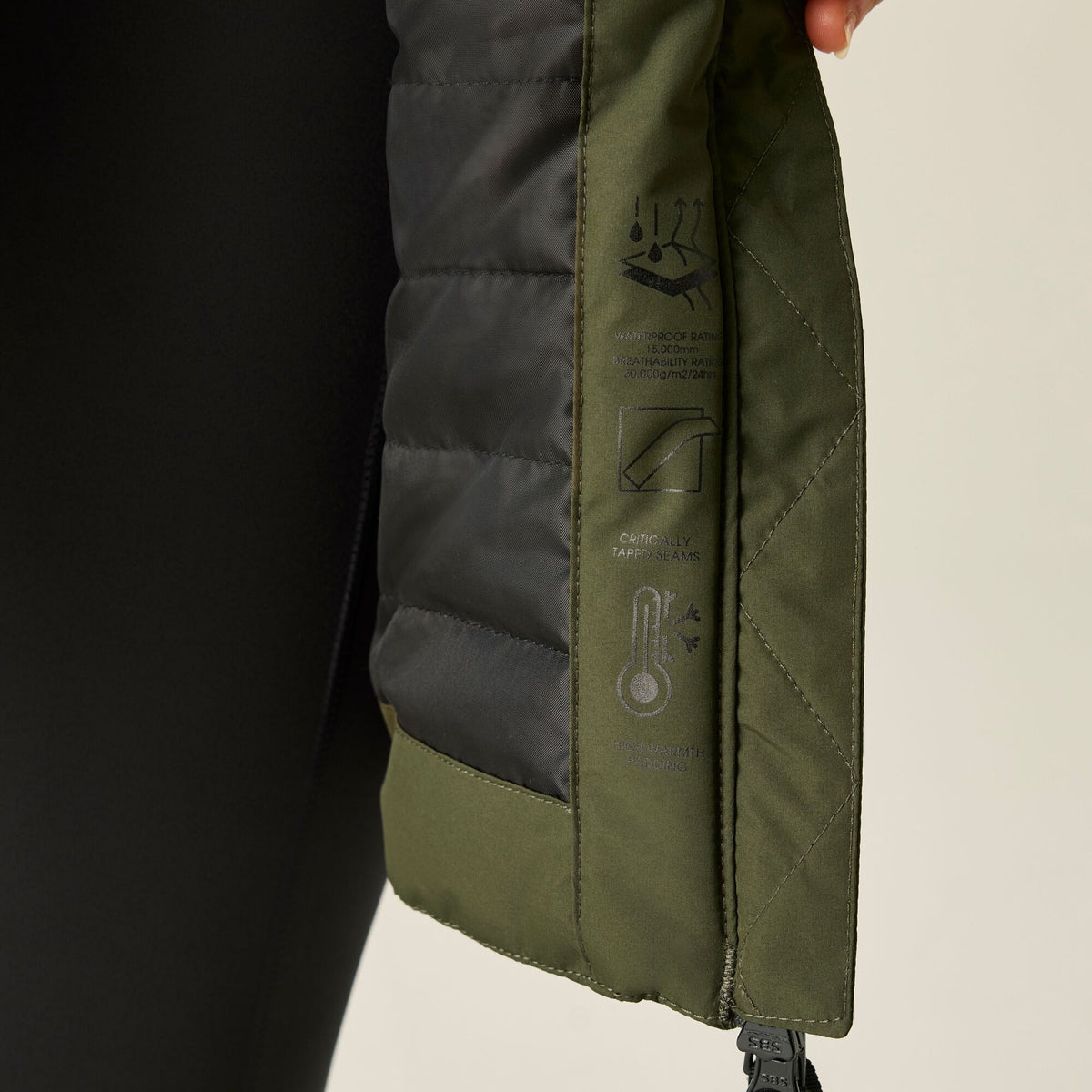 Dark Khaki - Pack Shot - Regatta Womens-Ladies Slim Padded Jacket