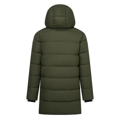 Dark Khaki-Nephrite Green - Back - Regatta Mens Marek Longline Hybrid Jacket