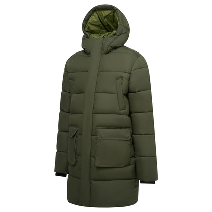 Dark Khaki-Nephrite Green - Side - Regatta Mens Marek Longline Hybrid Jacket
