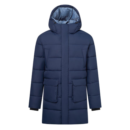 Navy-Grey Mirage - Front - Regatta Mens Marek Longline Hybrid Jacket