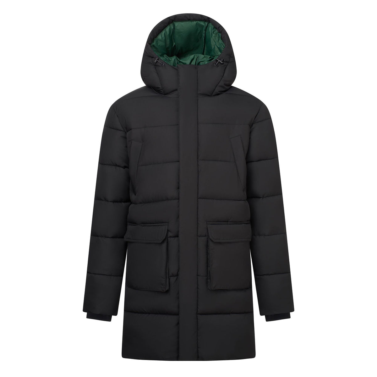 Black-Pine Needle - Front - Regatta Mens Marek Longline Hybrid Jacket