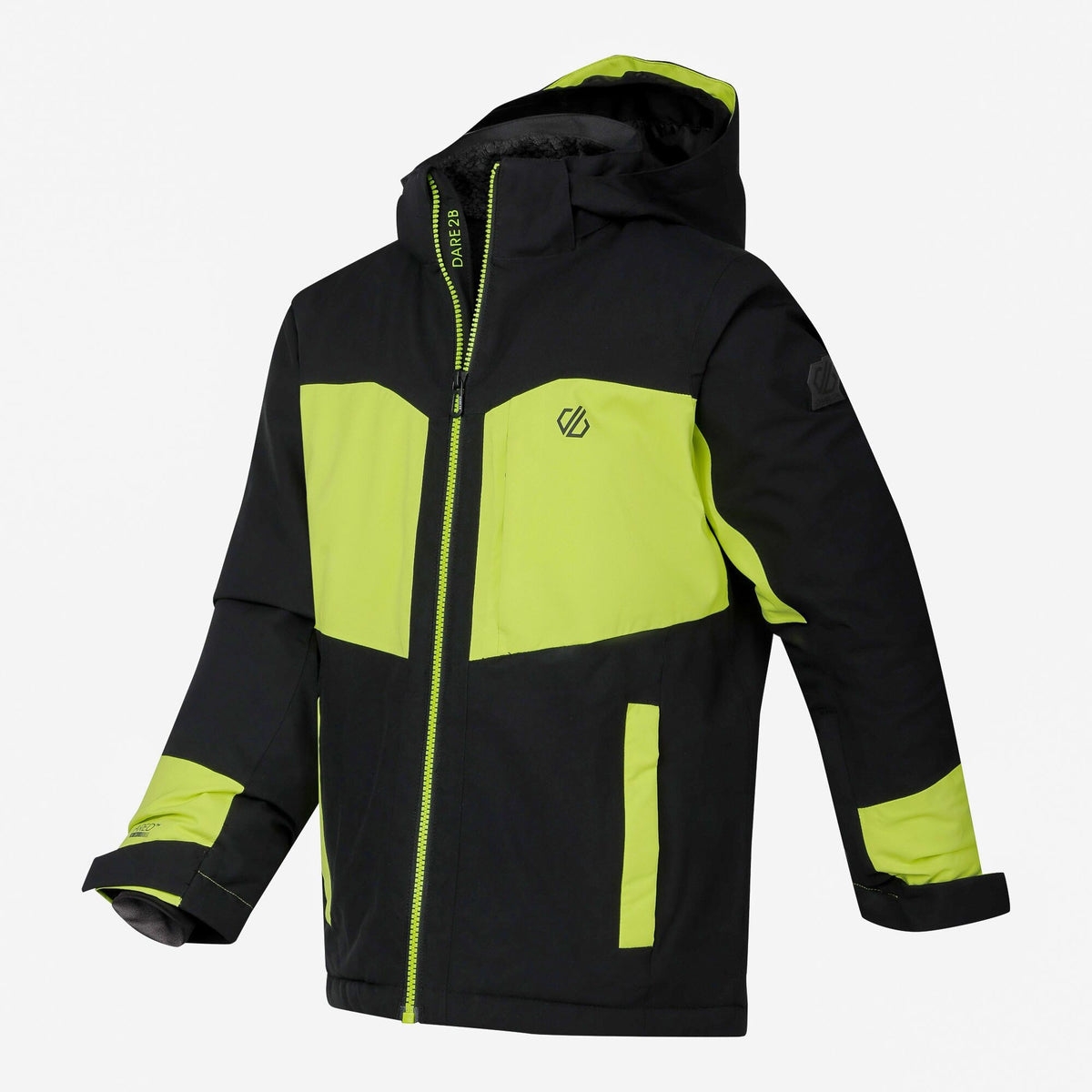 Black-Wild Lime - Side - Dare 2B Childrens-Kids Rip It Ski Jacket