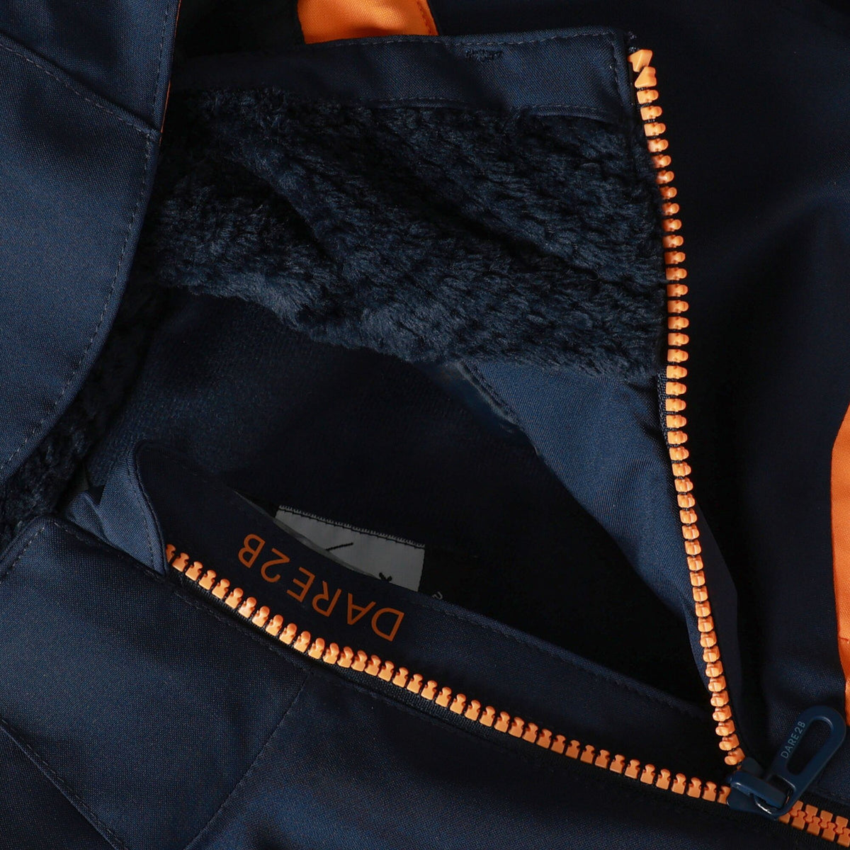 Navy-Electric Orange - Pack Shot - Dare 2B Childrens-Kids Rip It Ski Jacket
