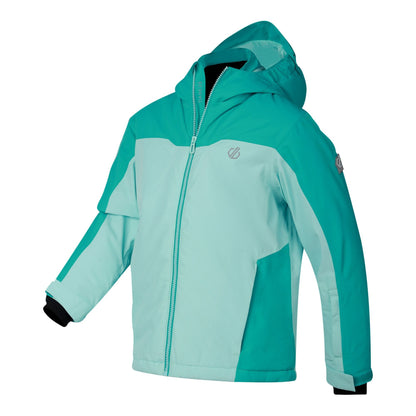 Turquoise - Side - Dare 2B Childrens-Kids Piste Two Tone Ski Jacket