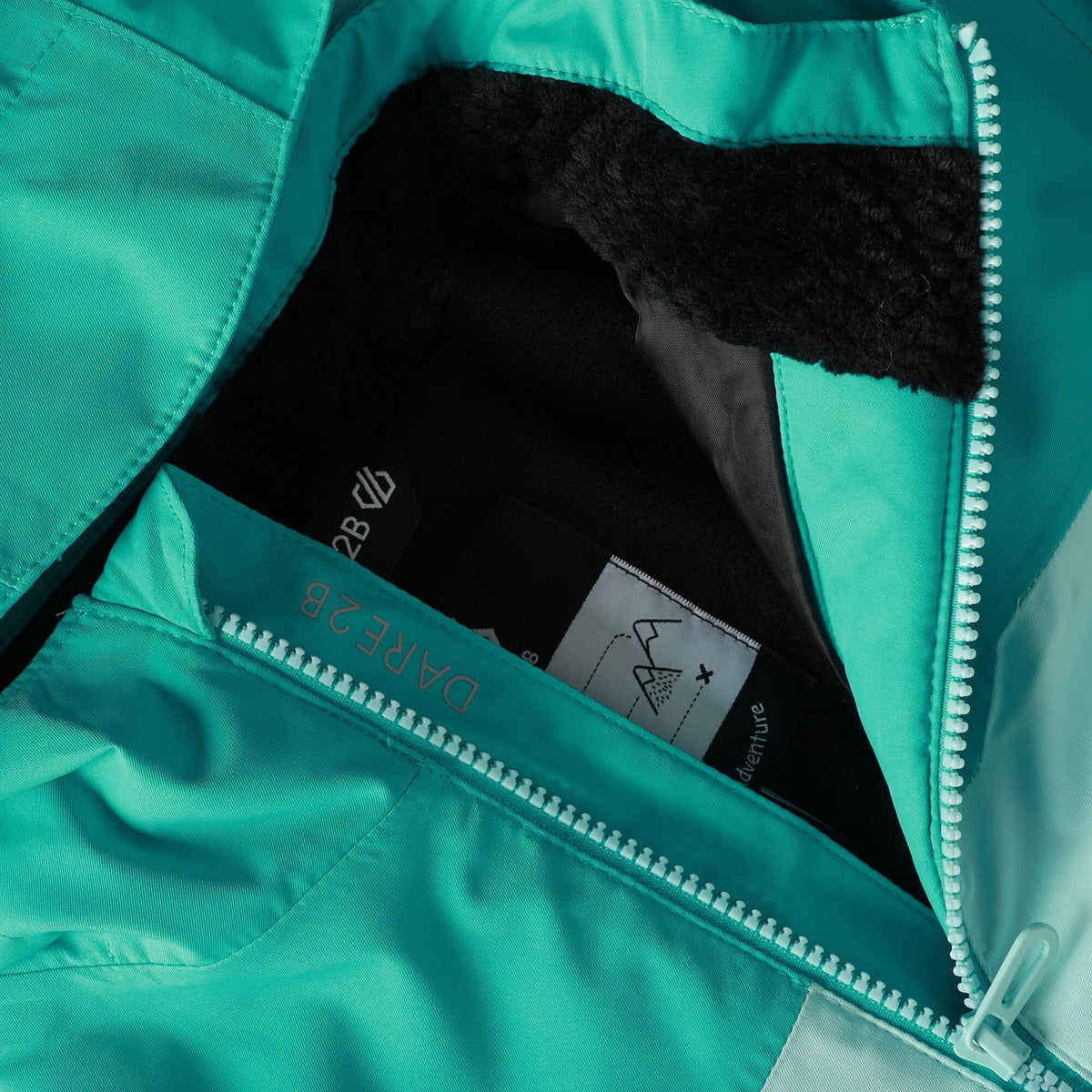 Turquoise - Pack Shot - Dare 2B Childrens-Kids Piste Two Tone Ski Jacket