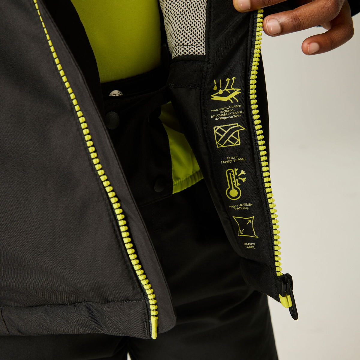 Wild Lime - Close up - Dare 2B Childrens-Kids Piste Two Tone Ski Jacket