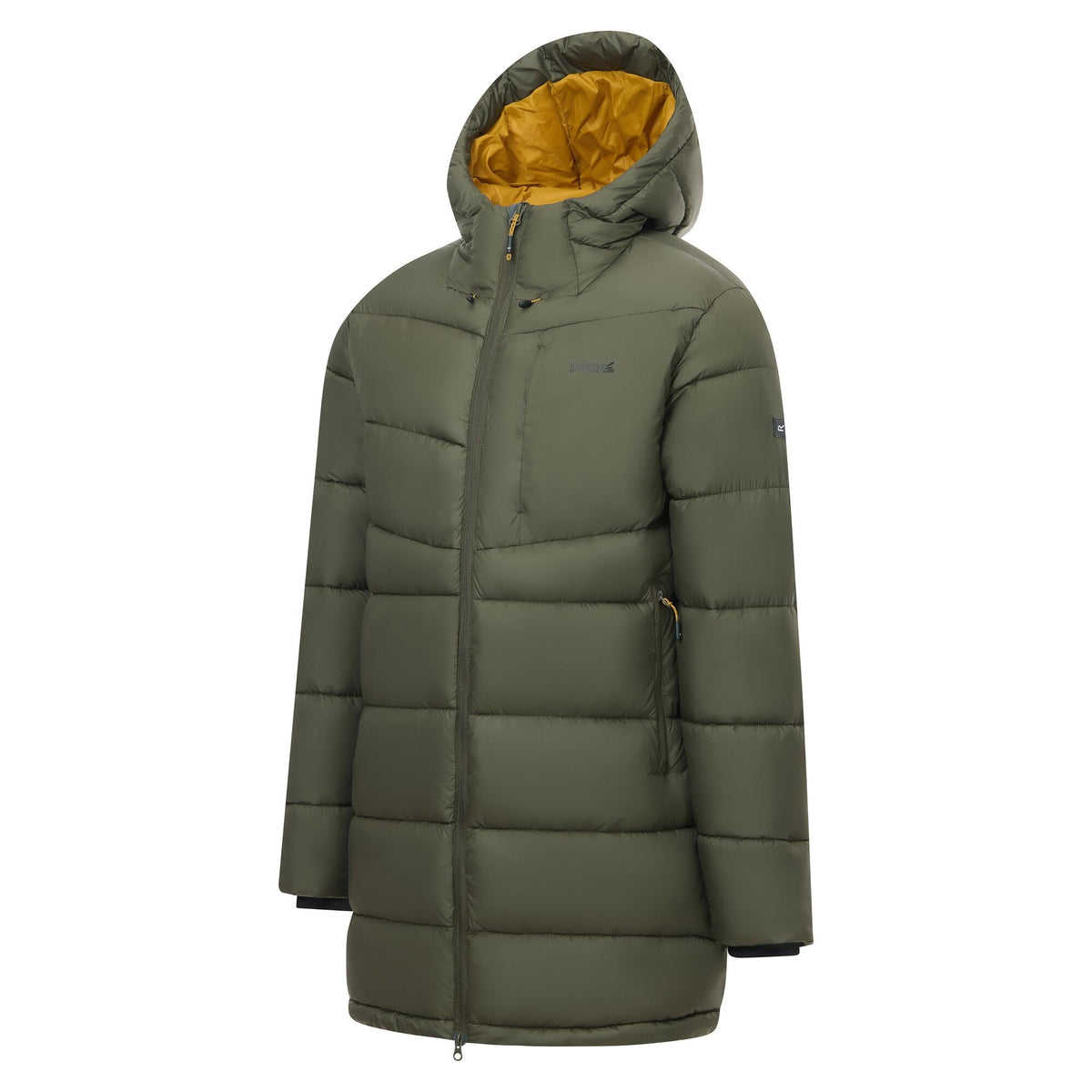 Dark Khaki-Wood Brown - Side - Regatta Mens Browen Padded Jacket
