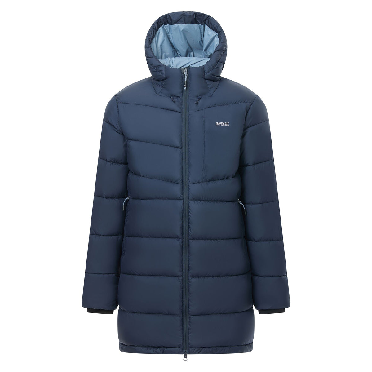 Navy-Dusky Blue - Front - Regatta Mens Browen Padded Jacket