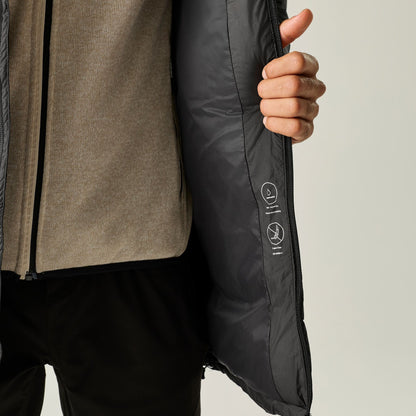 Black - Close up - Regatta Mens Browen Padded Jacket