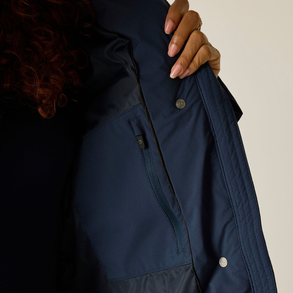 Navy - Close up - Regatta Womens-Ladies Nehiala Quilted Jacket