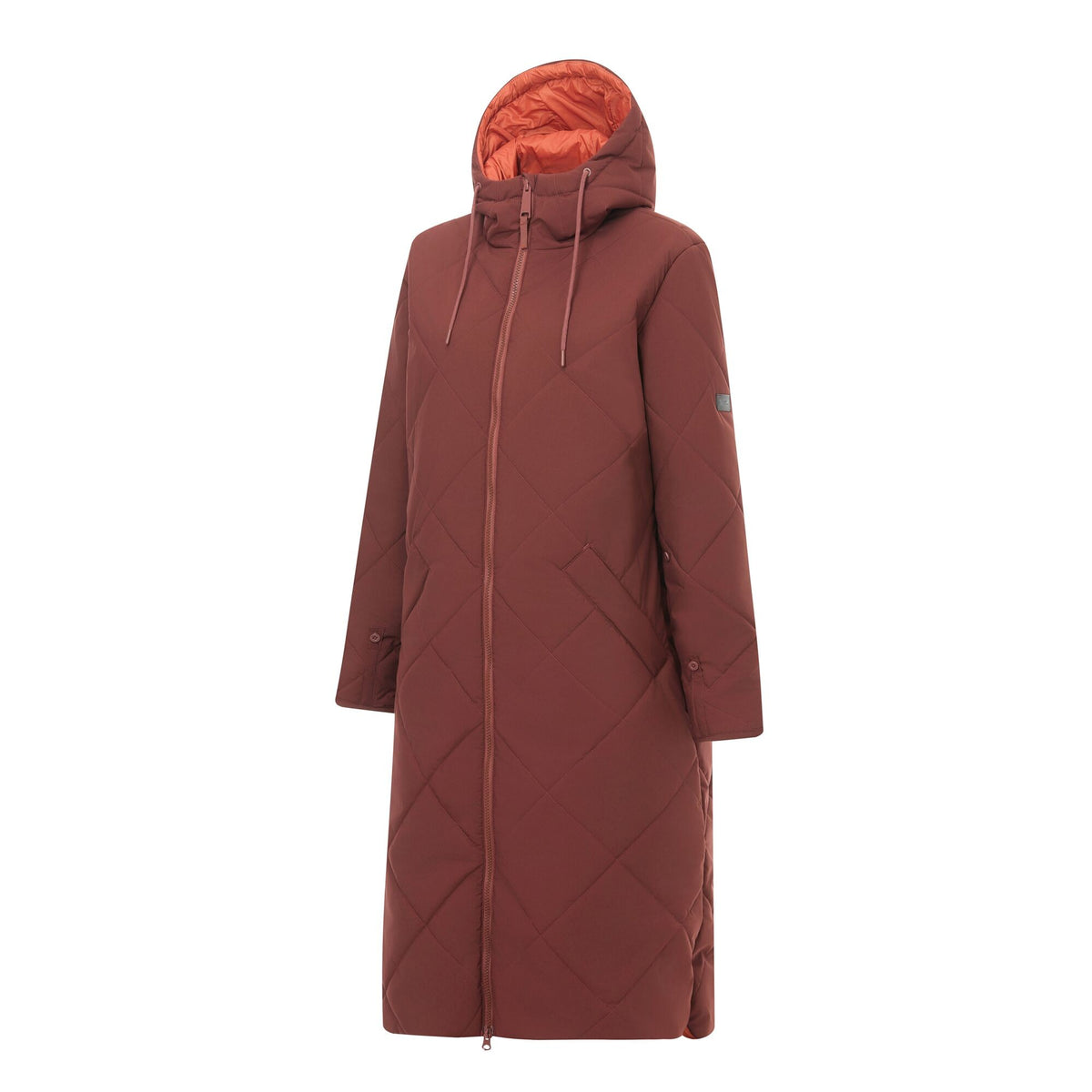 Dark Cherry-Brick - Side - Regatta Womens-Ladies Elryse Quilted Long Length Jacket