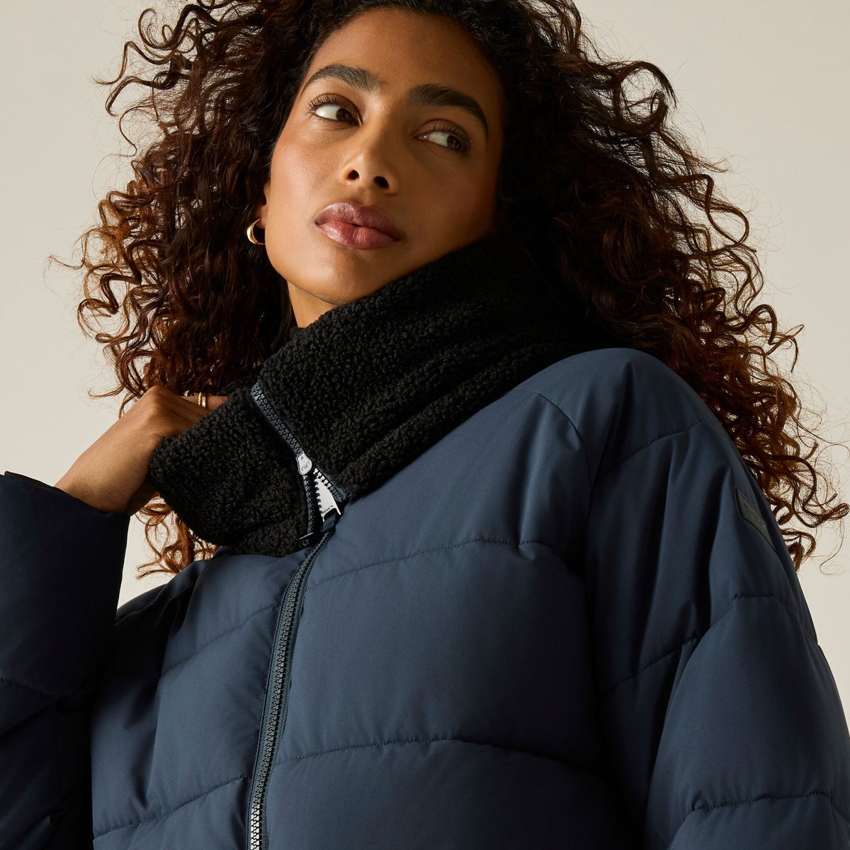Navy - Close up - Regatta Womens-Ladies Kayana Padded Jacket