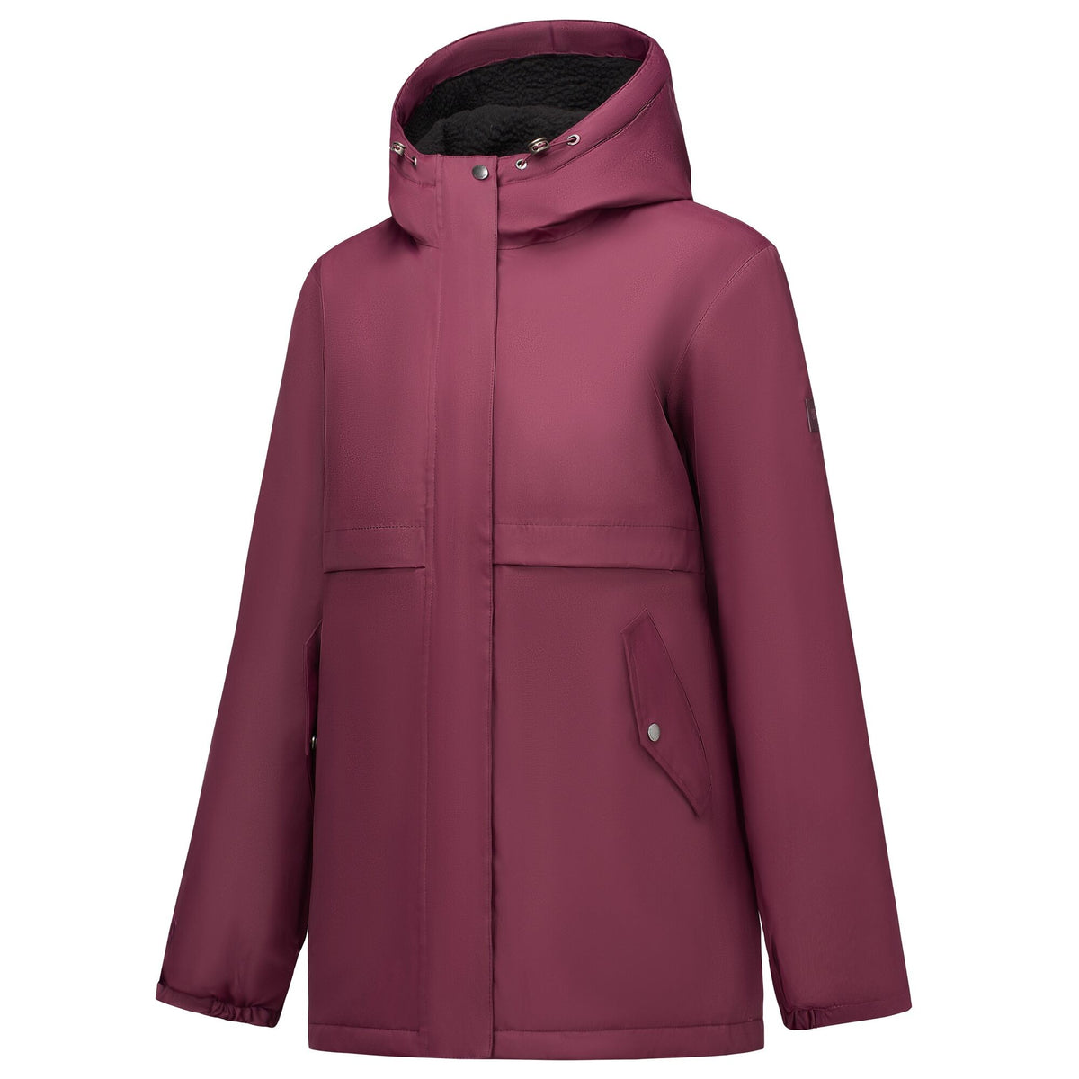 Fig-Black - Side - Regatta Womens-Ladies Brielly Waterproof Jacket