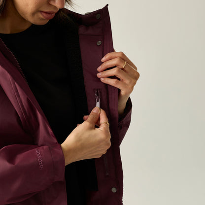 Fig-Black - Close up - Regatta Womens-Ladies Brielly Waterproof Jacket
