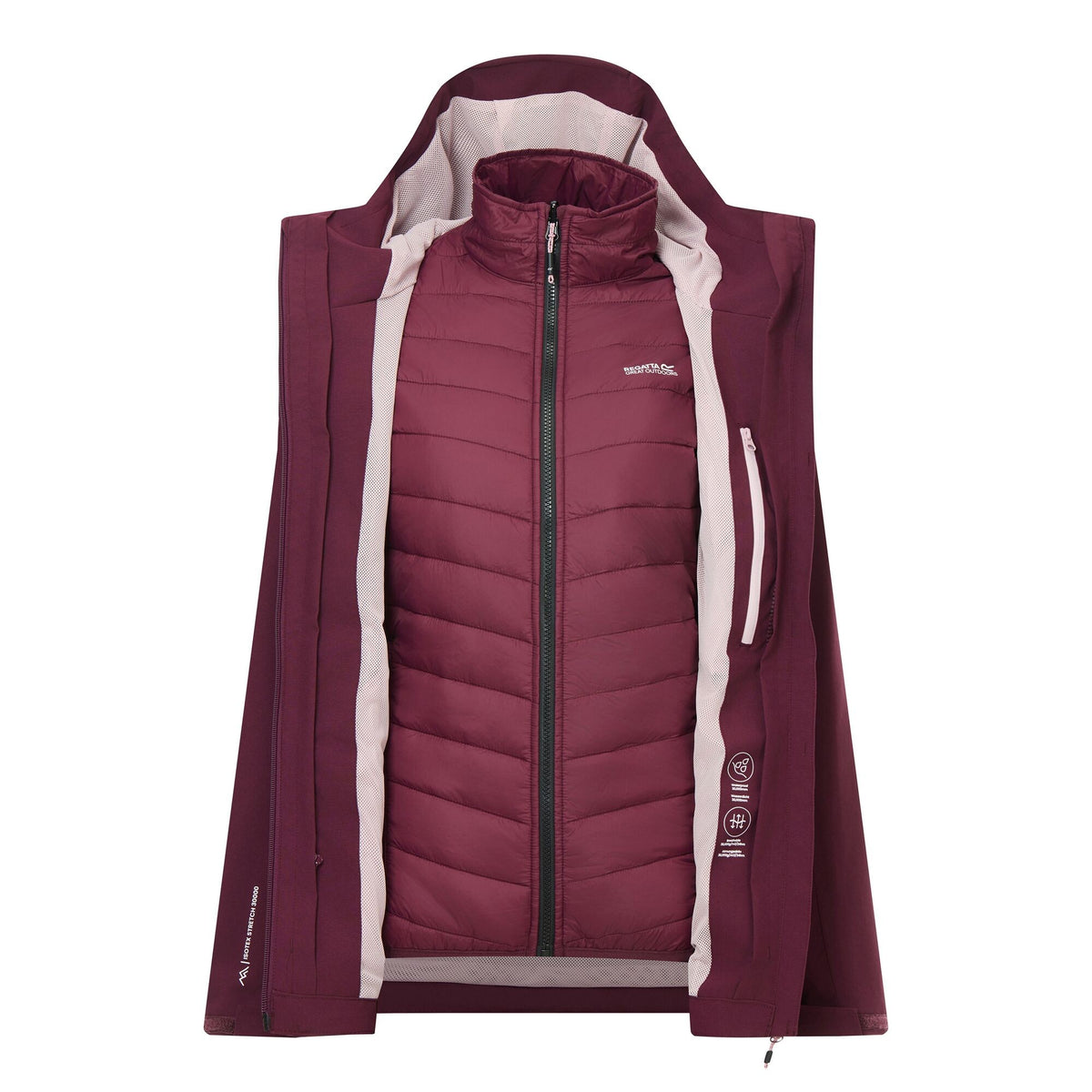 Fig - Lifestyle - Regatta Womens-Ladies Wentwood 3 in 1 Jacket