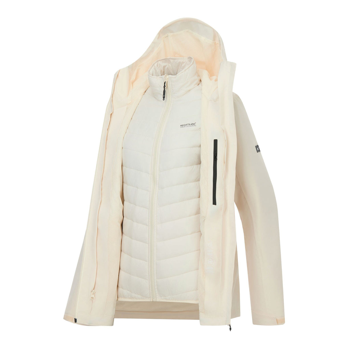 Light Vanilla - Pack Shot - Regatta Womens-Ladies Wentwood 3 in 1 Jacket
