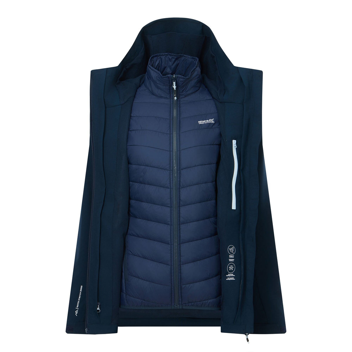 Navy - Lifestyle - Regatta Womens-Ladies Wentwood 3 in 1 Jacket