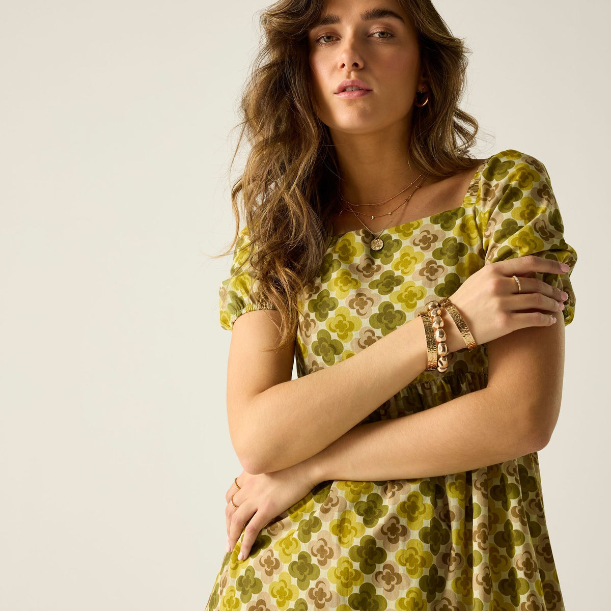 Multicoloured-Yellow - Pack Shot - Regatta Womens-Ladies Orla Kiely Flower Summer Midi Dress