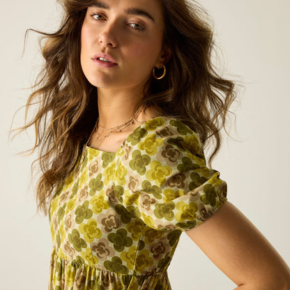 Multicoloured-Yellow - Close up - Regatta Womens-Ladies Orla Kiely Flower Summer Midi Dress