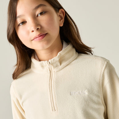 Light Vanilla - Lifestyle - Regatta Childrens-Kids Hot Shot II Plain Half Zip Fleece Top