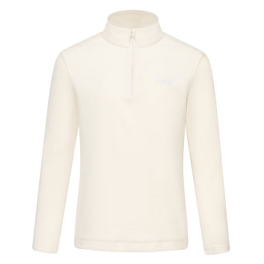 Light Vanilla - Front - Regatta Childrens-Kids Hot Shot II Plain Half Zip Fleece Top
