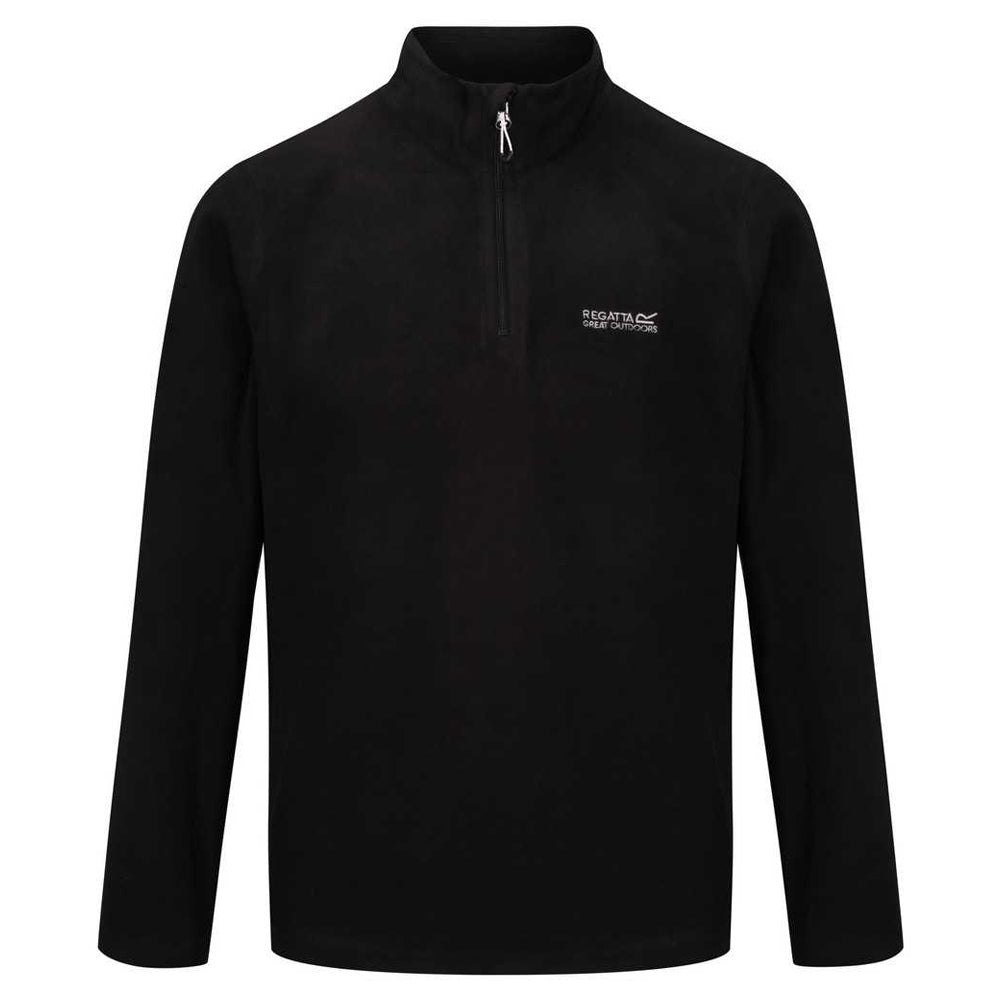 Black - Front - Regatta Great Outdoors Mens Thompson Half Zip Fleece Top