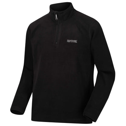 Black - Side - Regatta Great Outdoors Mens Thompson Half Zip Fleece Top