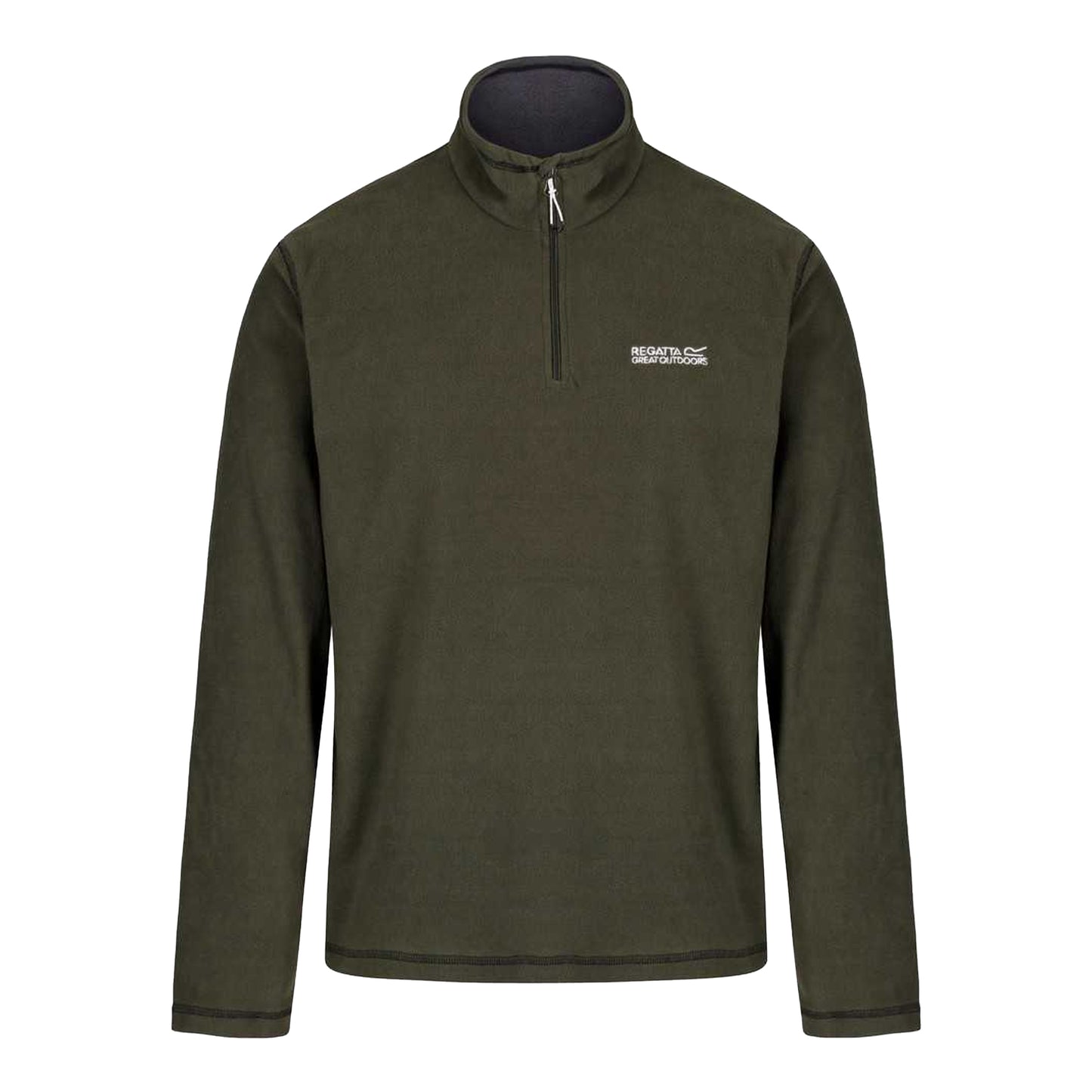 Dark Khaki - Front - Regatta Great Outdoors Mens Thompson Half Zip Fleece Top