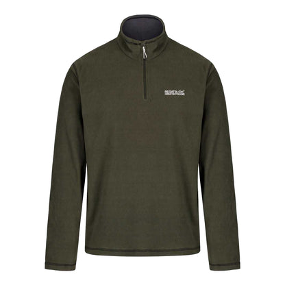 Dark Khaki - Front - Regatta Great Outdoors Mens Thompson Half Zip Fleece Top